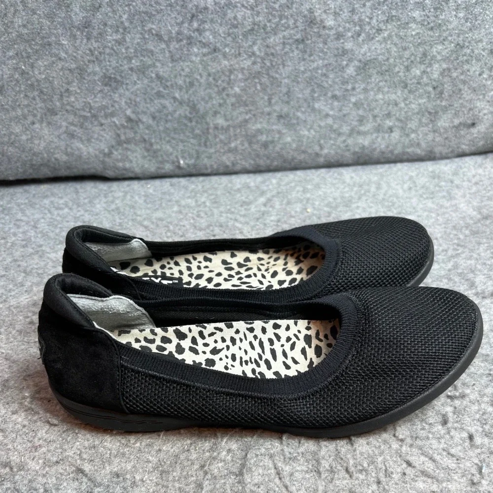 Hey Dude Wendy Ballet Black Knit Slip On Flats Shoes Womens Size 9/10